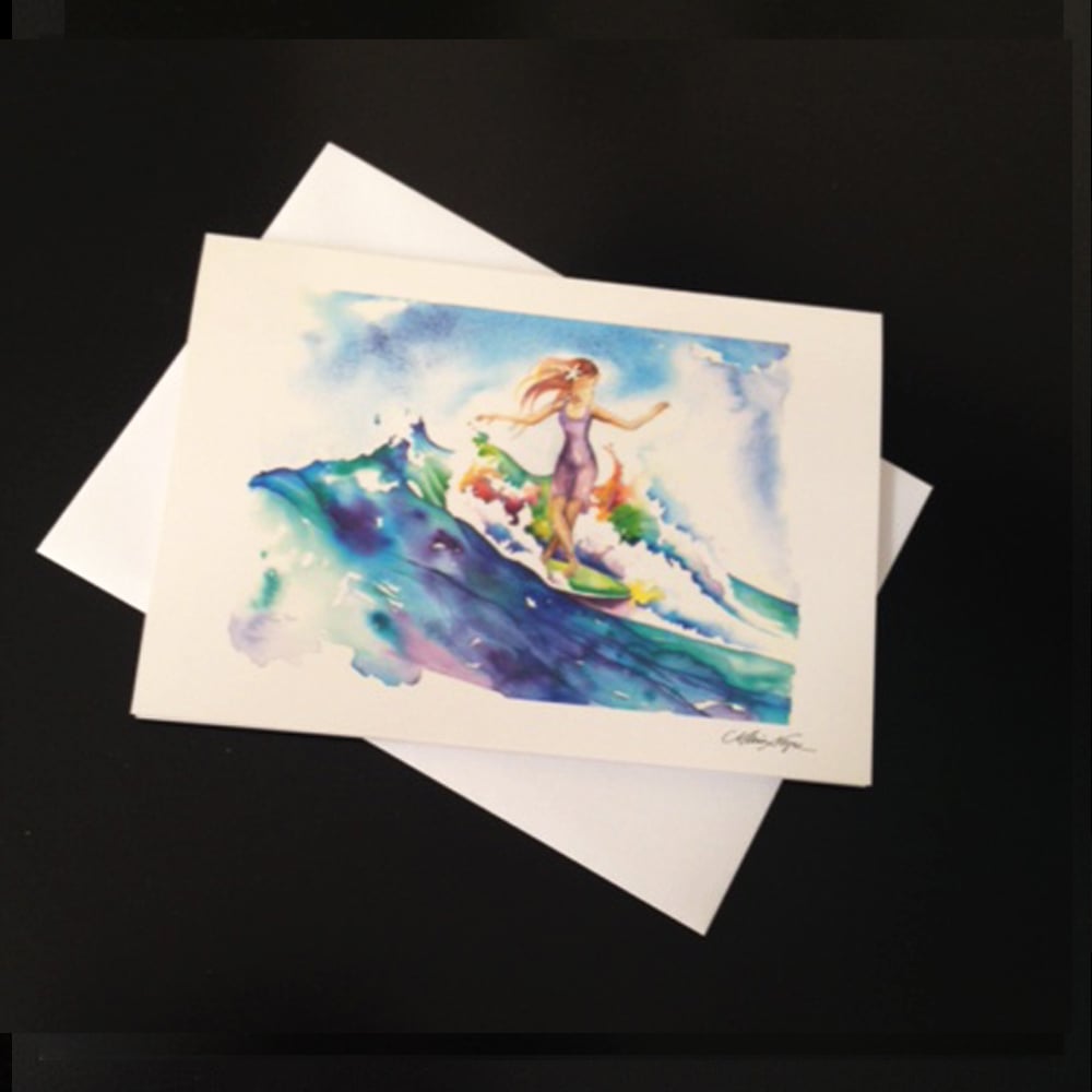 Image of Surfer Girl 5-Set Greeting Card Set
