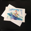 Surfer Girl 5-Set Greeting Card Set