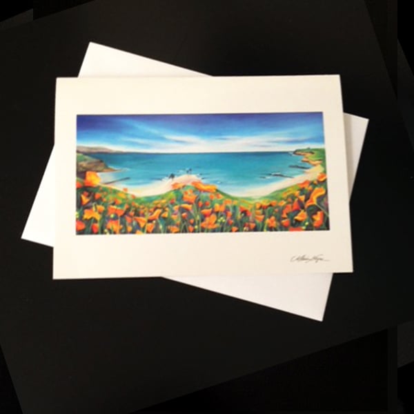 Image of Santa Cruz Poppies & Surf 5-Pack Greeting Card Set