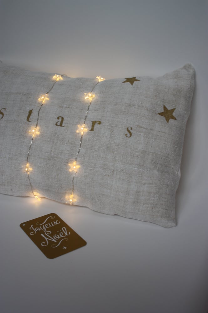 Image of Coussin chanvre et or.