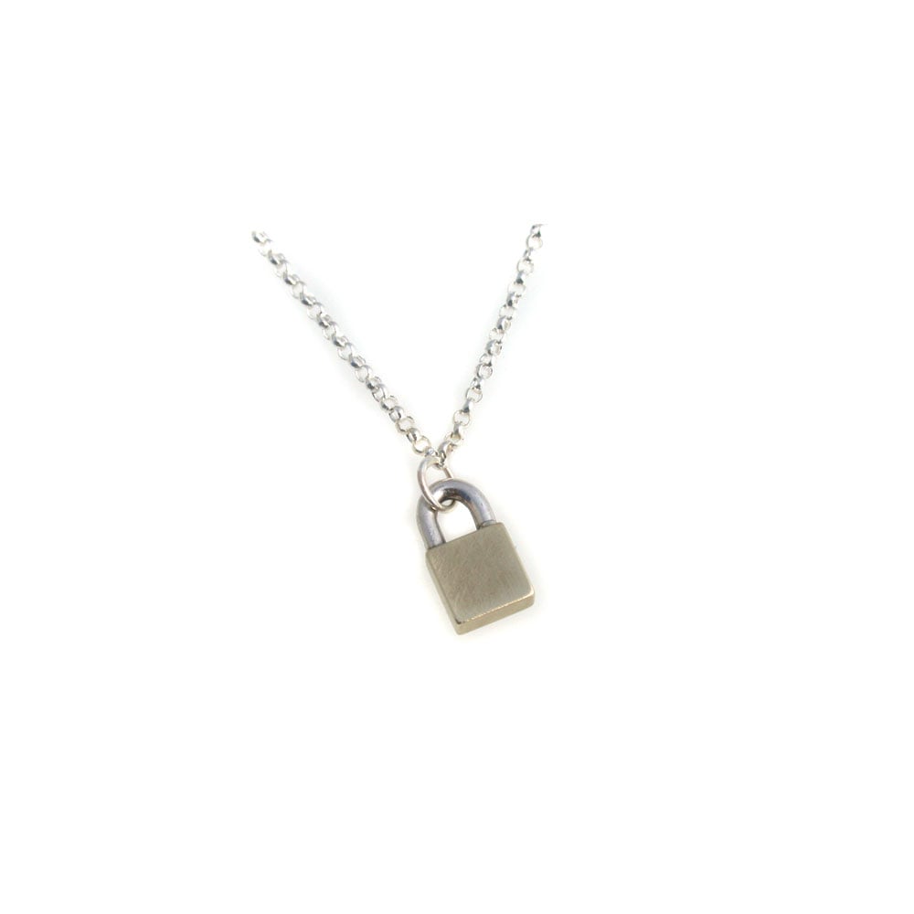 Sterling Silver Lock Pendant Necklace