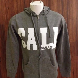 Image of Unisex - Cali Savage Gray Zip up hoody