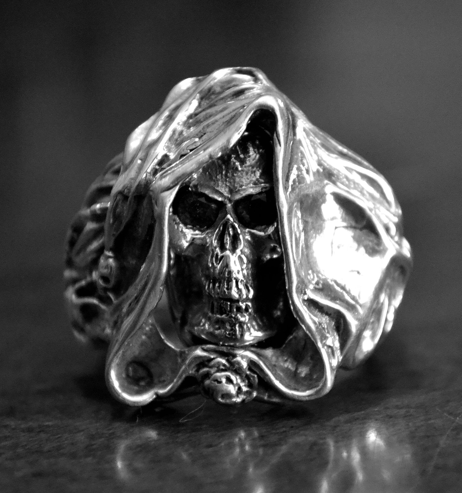 Grim reaper ring in sterling silver