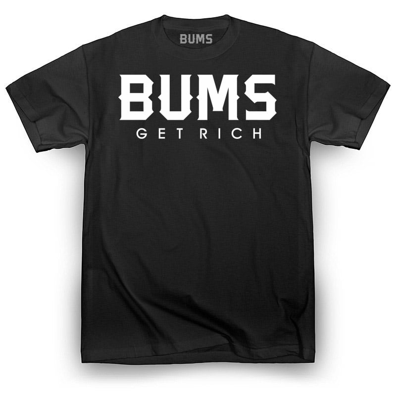 Image of BUMS Mens Black T-Shirt