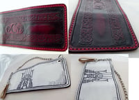 Image 5 of Custom Hand Tooled Leather trifold Wallet. Your image/design or idea. Chain Wallet. Biker Wallet.