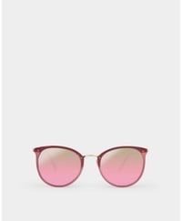 Image 2 of KATIE LOXTON Santorini Round Sunglasses in Pink with Mirrored Lens