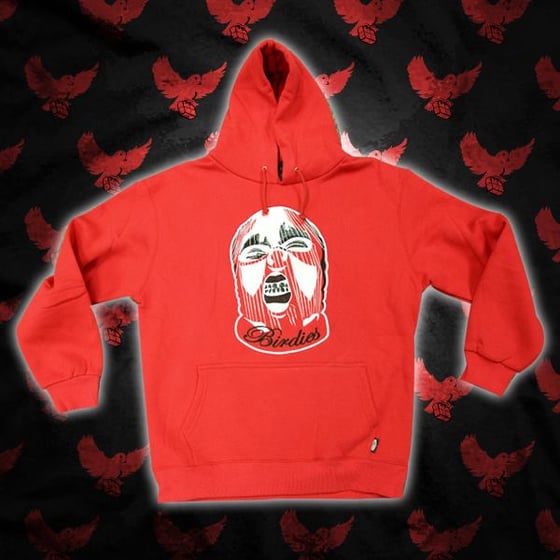 Image of Red/White Birdies Ski Mask Hoodie (Limited Edition)
