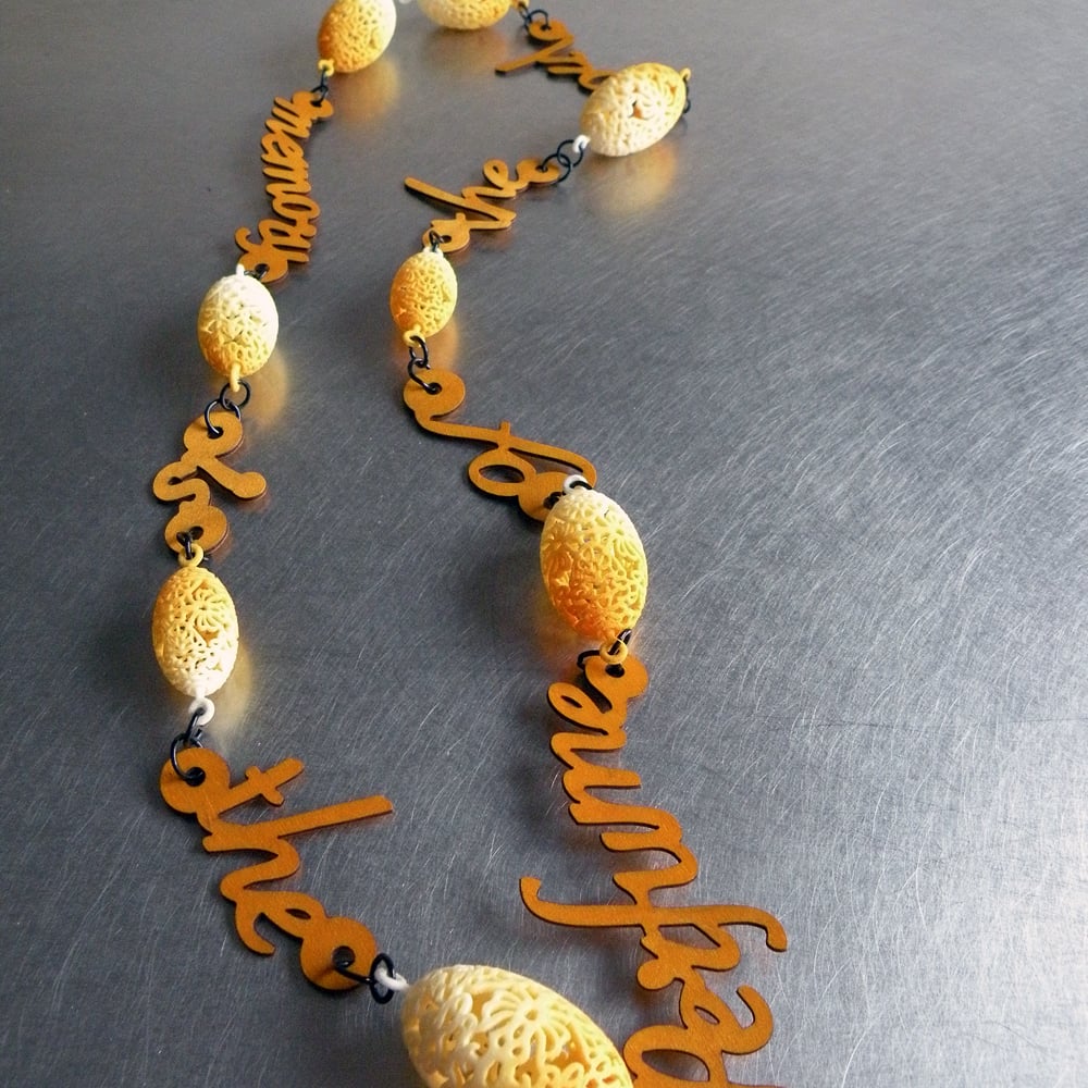 Image of 3D printed and lasered necklace GEORGE SAND 