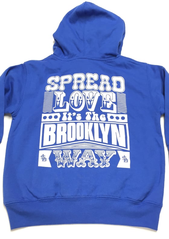 Image of Blue - Spread Love It's The Brooklyn Way - Toddler Zip Up Hooded Sweatshirt