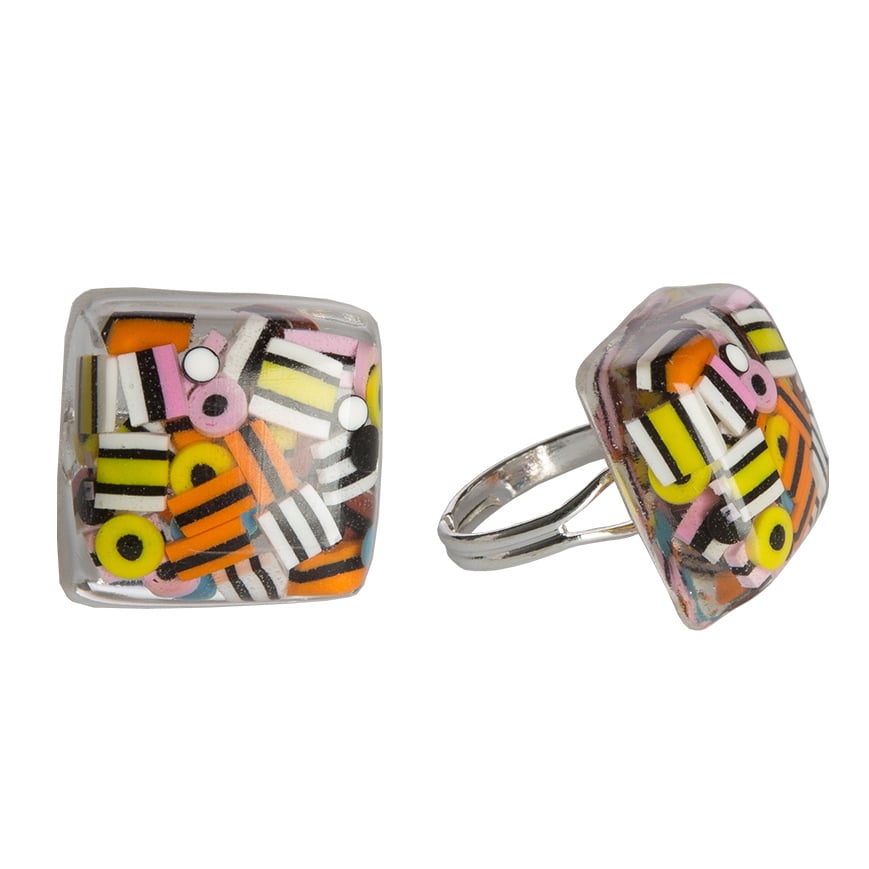 Jelly Button Jewellery — Liquorice Allsorts Resin Ring