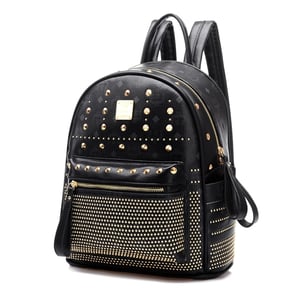 Image of [grxjy5204236]Retro Rivets Backpack School Bag