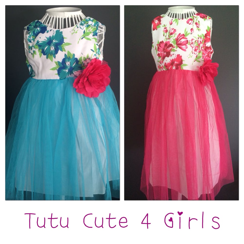 Image of Aloha Tutu Dress (Pink or Blue)