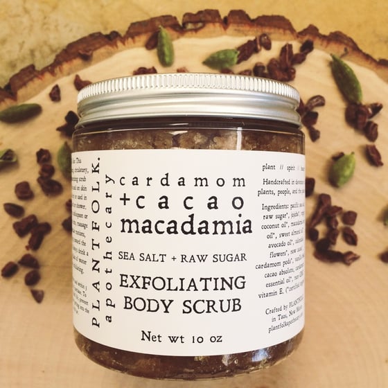 Image of cacao + cardamom + macadamia body scrub