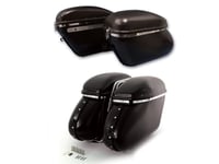 Image 1 of 1958-64 Harley Davidson Panhead Shovelhead Black Magic Royalite Saddlebags BUCO