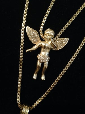 Image of Angel with Bling Wing / Jesus piece with Link Crown