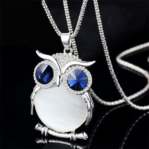 Image of [grxjy5100342]Fashion Sparkly Rhinestone Owl Pendant Necklace