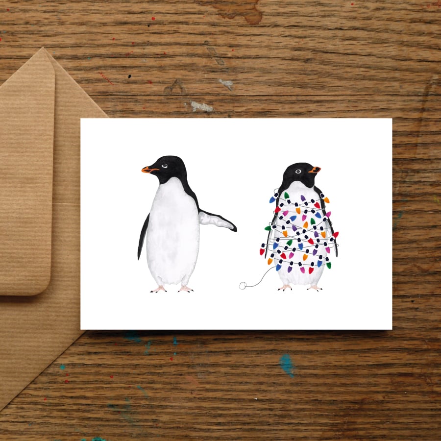 Image of Festive Penguins Christmas Card