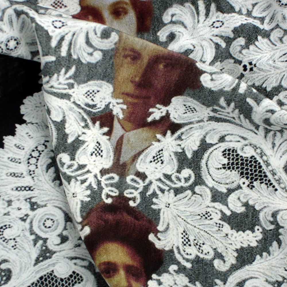 Image of Digitally printed silk scarf Family Secrets 