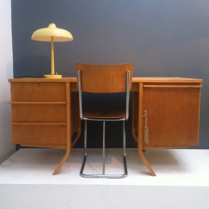 Image of 1950s Dutch Bent Ply Desk