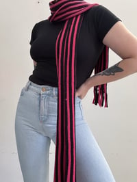 Image 2 of 00s Pink striped scarf 