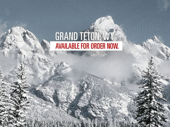 Image of Grand Teton Letterpressed Topographic Poster