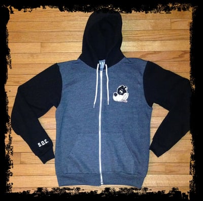 Image of Loudlife Louie Pathwork hoodie (Blk/grey)