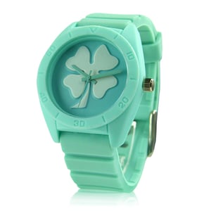 Image of [grxjy51500027]Fashion Silicon Watchband Leaf Clover Quartz Watch
