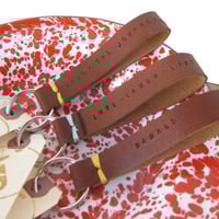 Stitch Keychain: Personalized. Caramel Leather. Choose your stitch color.