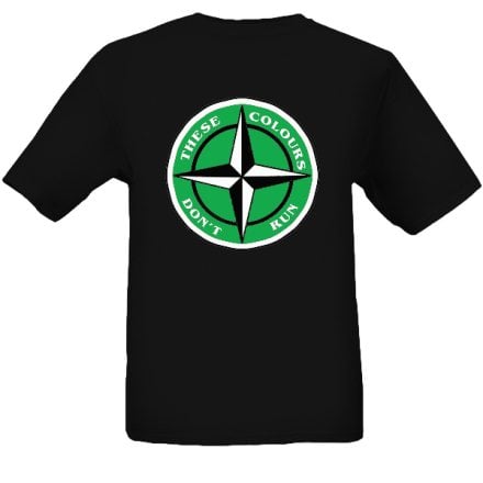 These Colours Don't Run Green & Black Star Design T-Shirt.