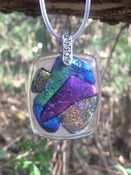 Image of Multi-color dichroic on clear glass pendant
