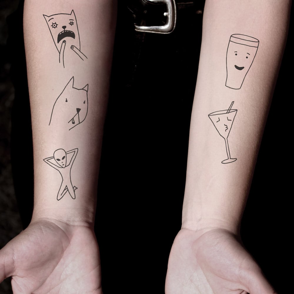 Cocktail Temporary Tattoo | Mi Ink Tattoos