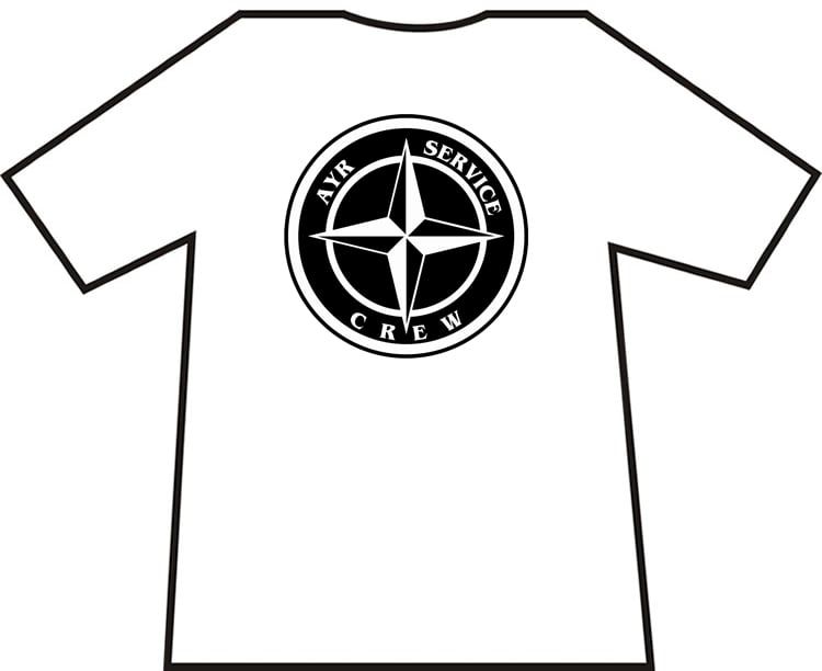 Ayr Service Crew Star Badge T-Shirts.