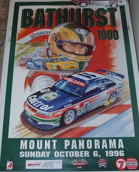 Image of Bathurst 1996 Race poster. Larry Perkins Holden.