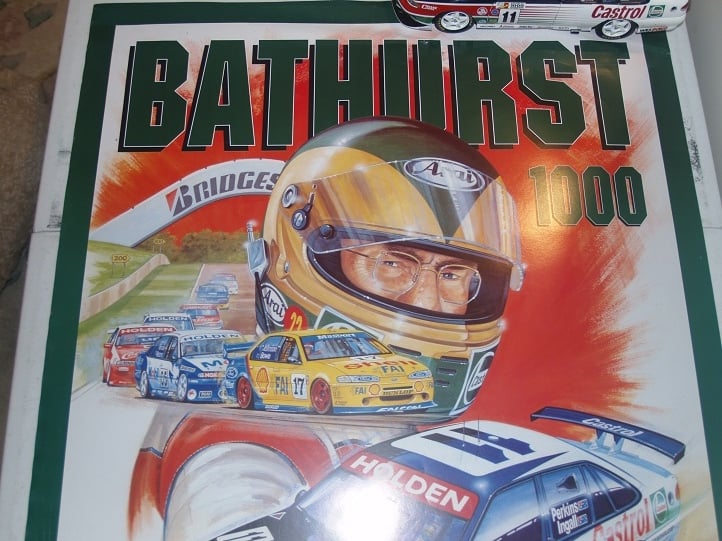 Image of Bathurst 1996 Race poster. Larry Perkins Holden. Lowndes and Murphy Win.