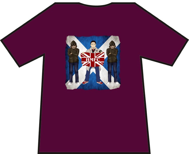 Hearts 3 Casuals With Flag T-shirts. Casuals T-shirts.