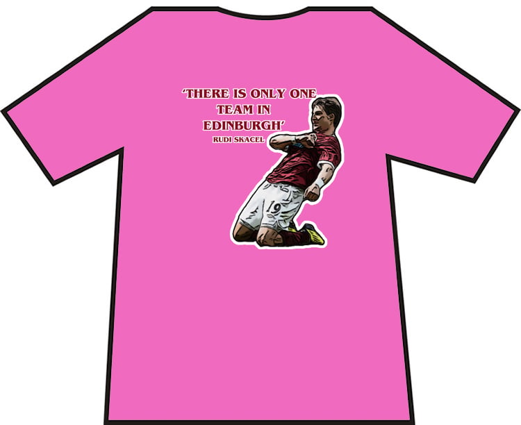 Hearts, Heart Of Midlothian Rudi Skacel One Team In Edinburgh T-Shirts.