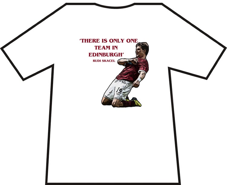 Hearts, Heart Of Midlothian Rudi Skacel One Team In Edinburgh T-Shirts.