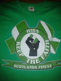 Image 1 of Hibs, Hibernian, Keep The Faith with Flags T-Shirt.