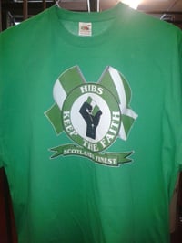 Image 2 of Hibs, Hibernian, Keep The Faith with Flags T-Shirt.
