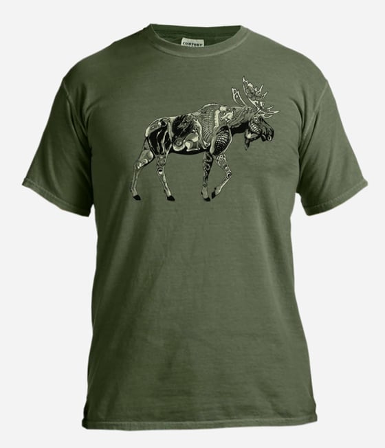 Image of Moose Tribe sage garment dyed t-shirt