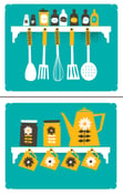 Image of Kitchen Art Print Set - Coffee & Spice Rack Prints