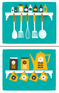 Image 1 of Kitchen Art Print Set - Coffee & Spice Rack Prints
