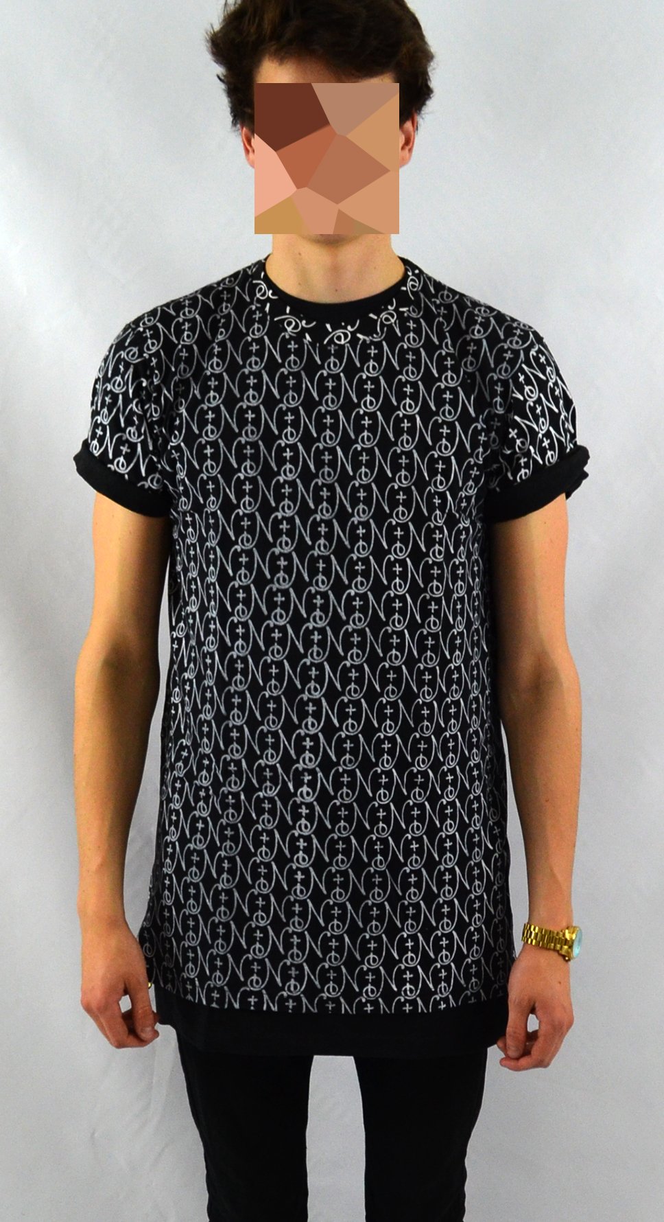 Image of Oversize Black Myriad Zipper Tee