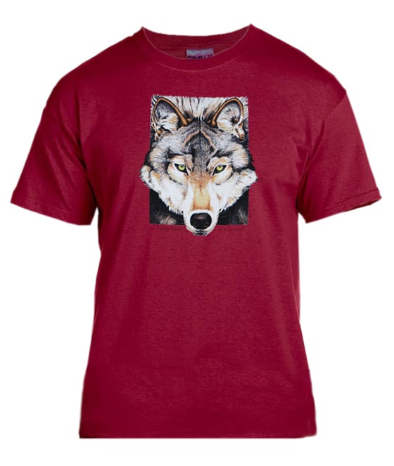 Image of Gray Wolf cardinal red t-shirt