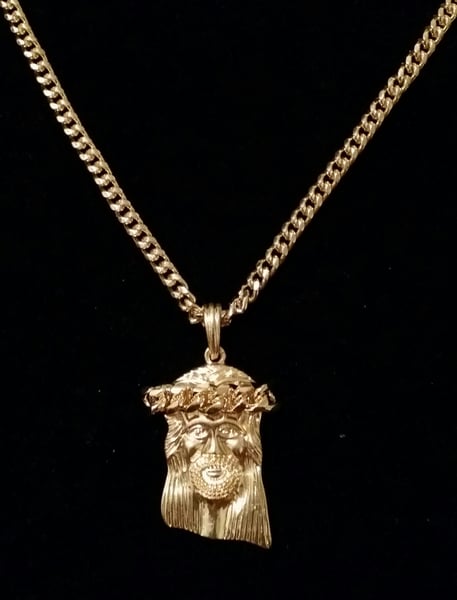 Image of single Jesus piece with link crown on 5.5mm chain