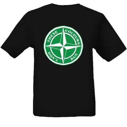Hibs/Celtic These Colours Don't Run Green & White Star Design T-Shirt.