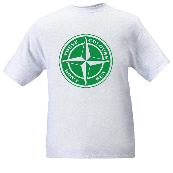 Hibs/Celtic These Colours Don't Run Green & White Star Design T-Shirt.