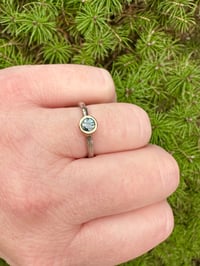 Image 7 of size 6.5 Montana sapphire engagement ring with branch band