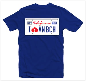 Image of I Love Venice Licence Plate - Blue tee