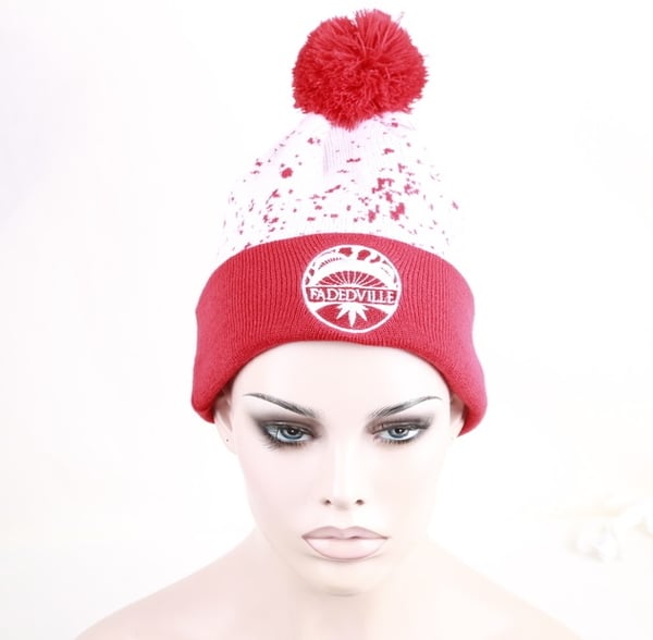Image of White w/ Red Beanie